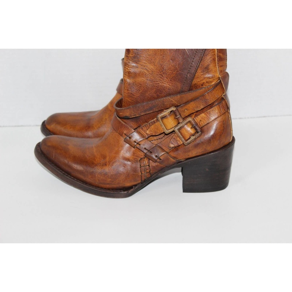 Free Bird Saint Leather Ankle Bootie Cognac Burnished Brown Boots Size 7 H13913 - Picture 5 of 12